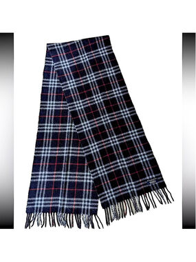 BURBERRY lambswool blue Nova Plaid 33"x12-13" BNovaBlue1